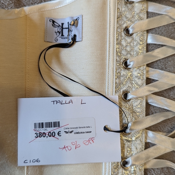 Bridal steel boned corset - gold beige - Picture 12 of 13